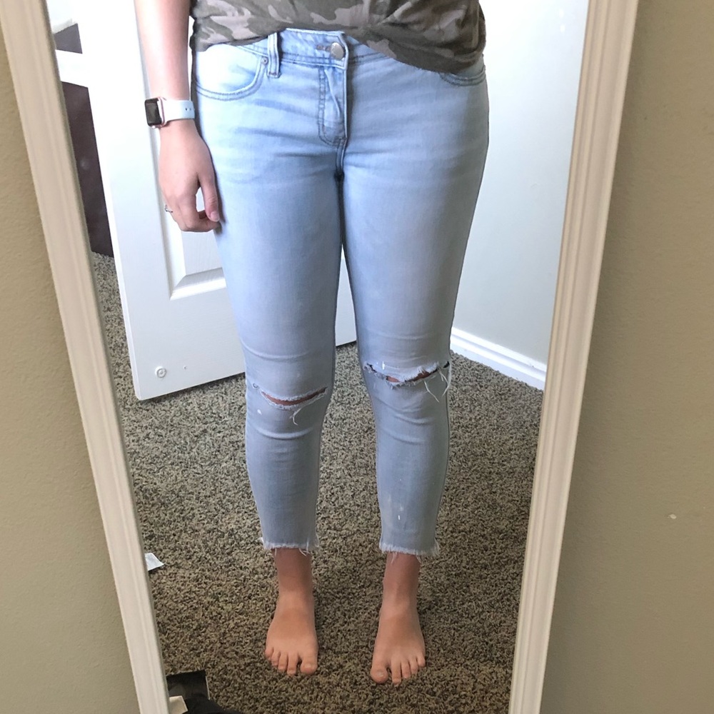 Distressed Light Wash Free People Jeans